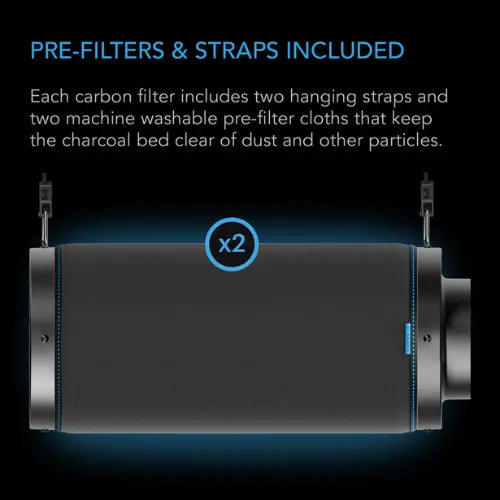 AC Infinity Duct Carbon Filter XL, Australian Charcoal, Extra Large, 8 Inch