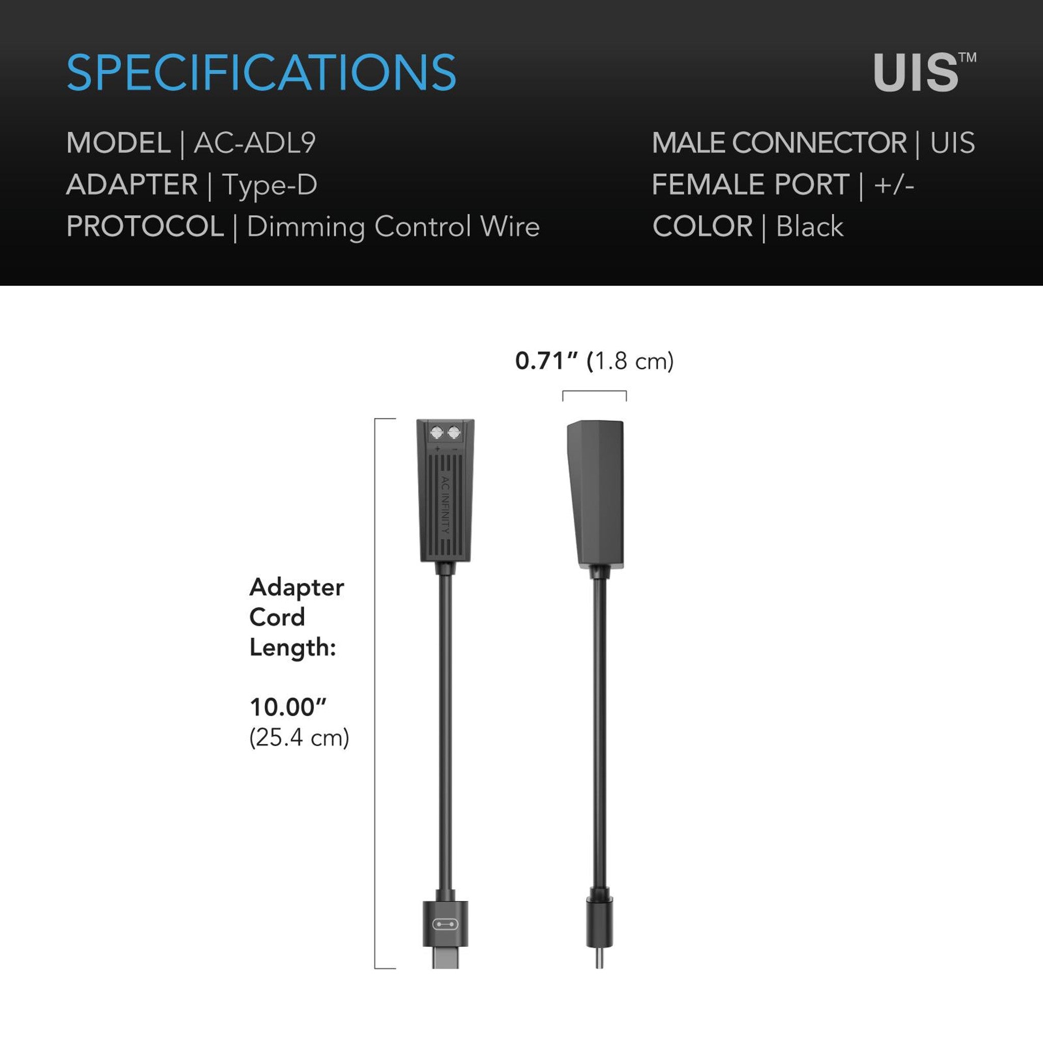 UIS Lighting Adapter Type-D, for LED Grow Lights with Dimmer Control Wire Drivers