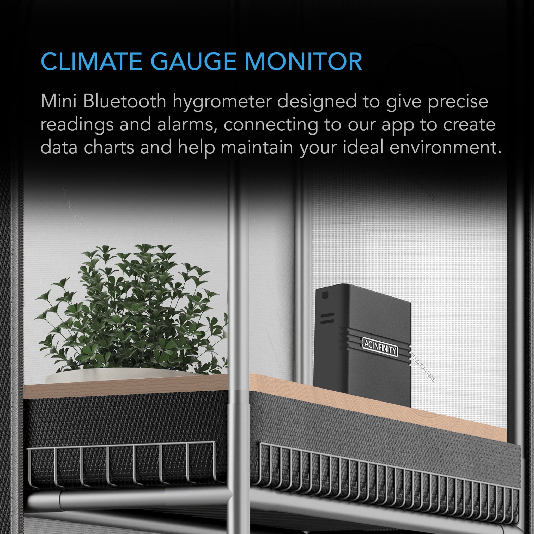 Cloudcom A2, Mini Smart Thermo-Hygrometer With Data App, Integrated Sensor Probe