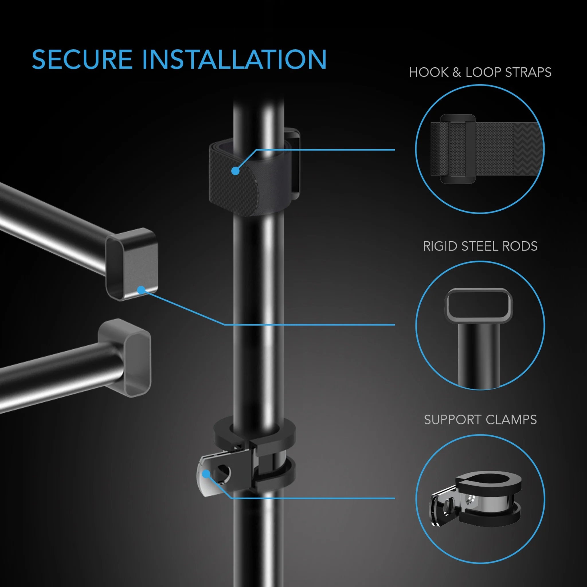 Grow Tent Mounting Bars, For Indoor Grow Spaces, 2X4'