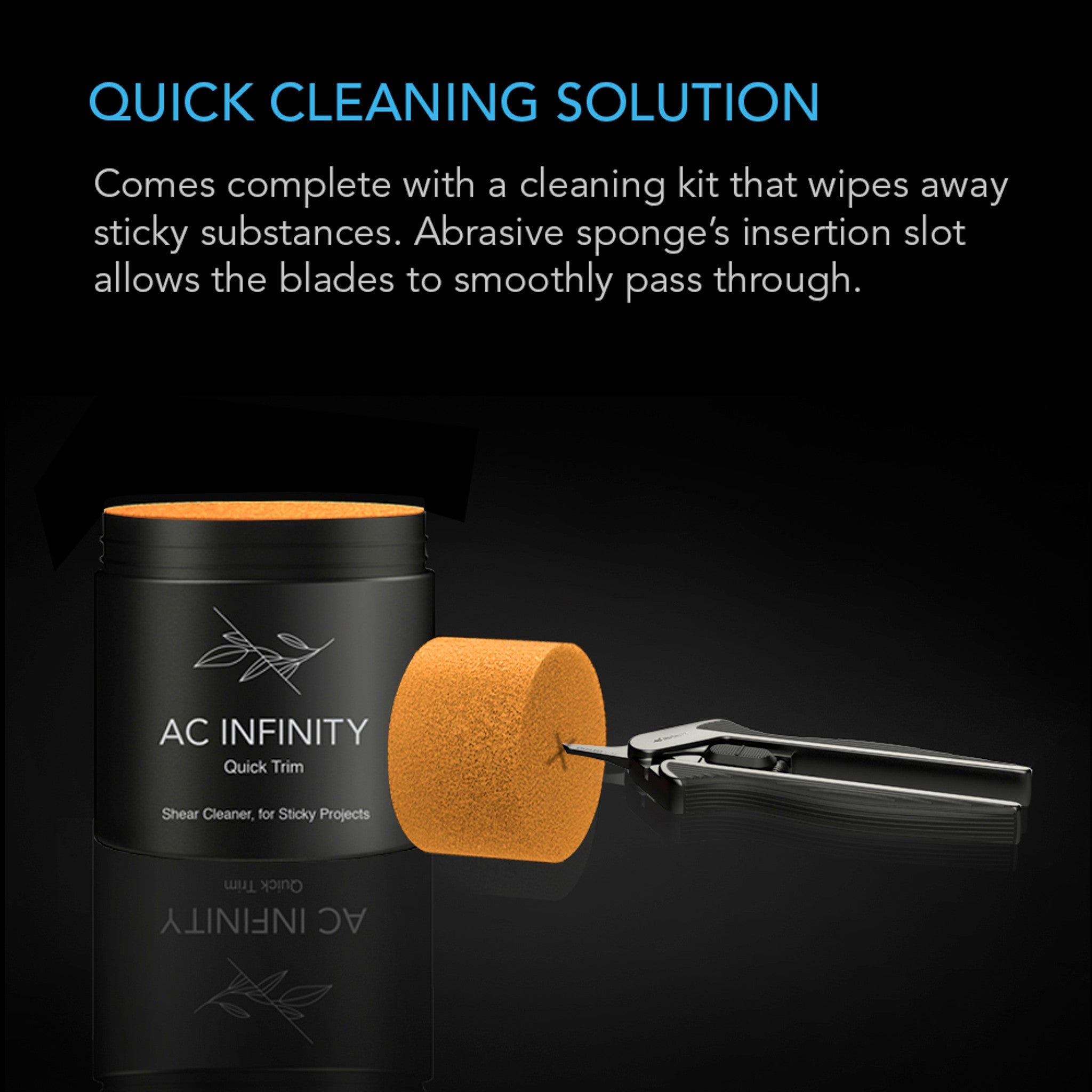 AC INFINITY Stainless Steel Pruning Shear With Cleaning Kit, 6.6” Straight Blades
