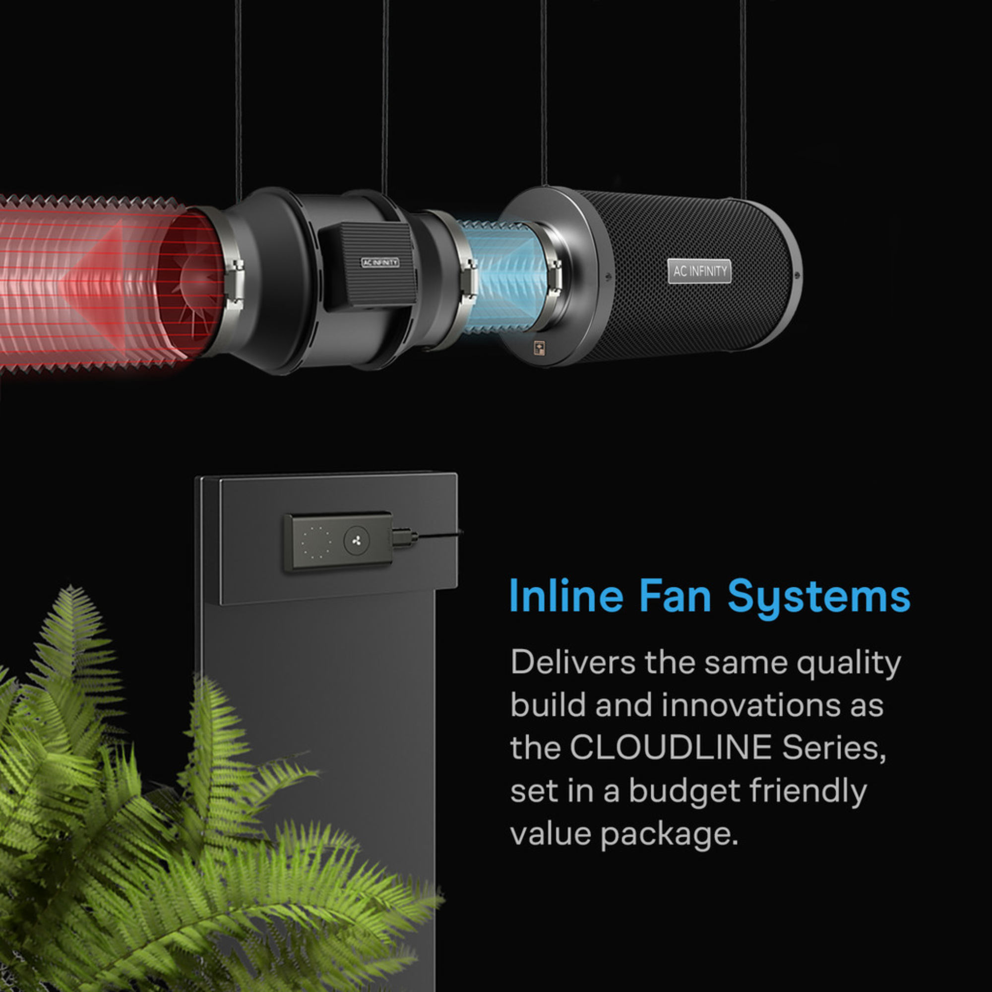 Air Filtration Kit 8”, Inline Fan With Speed Controller, Carbon Filter & Ducting Combo