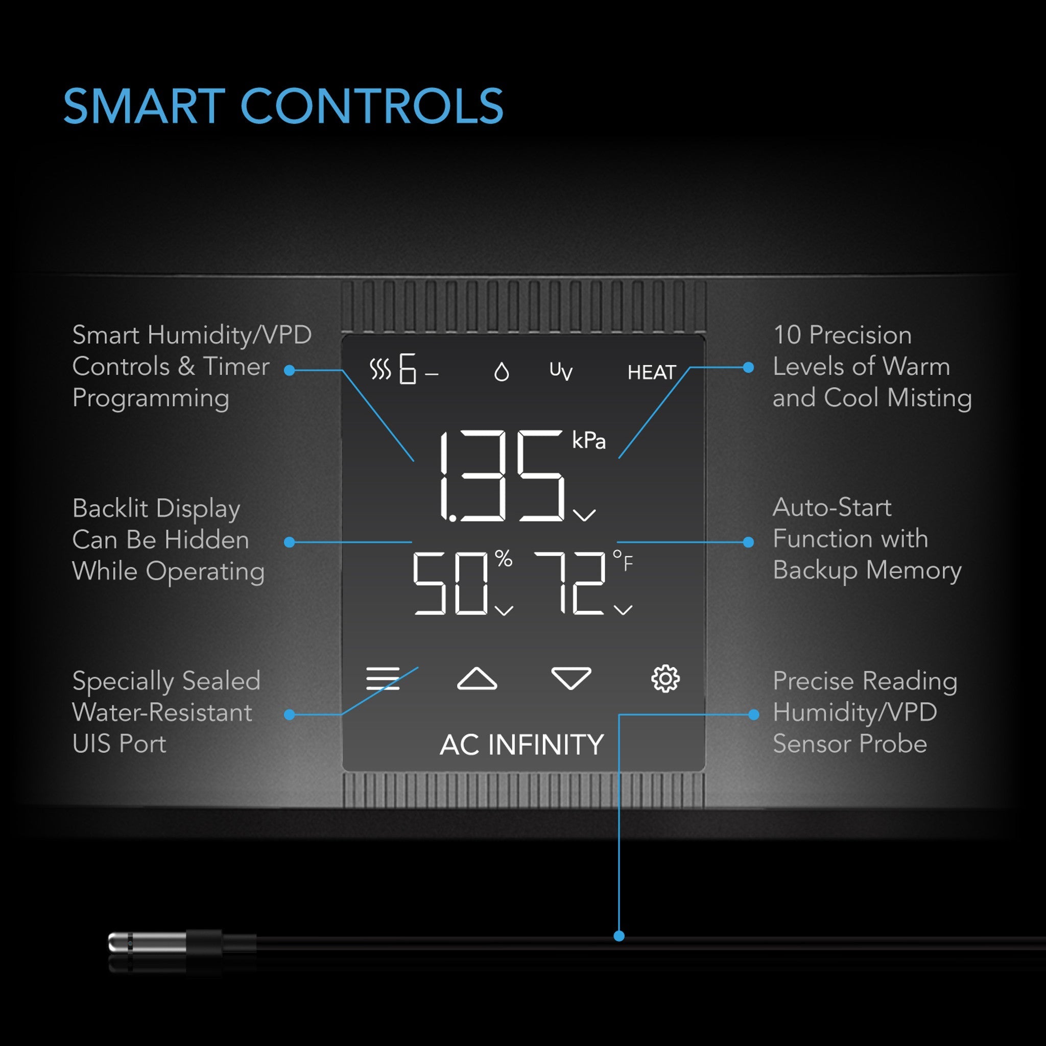 Cloudforge T5, Environmental Plant Humidifier, 9L, Smart Controls, Targeted Cool and Warm Vaporizing
