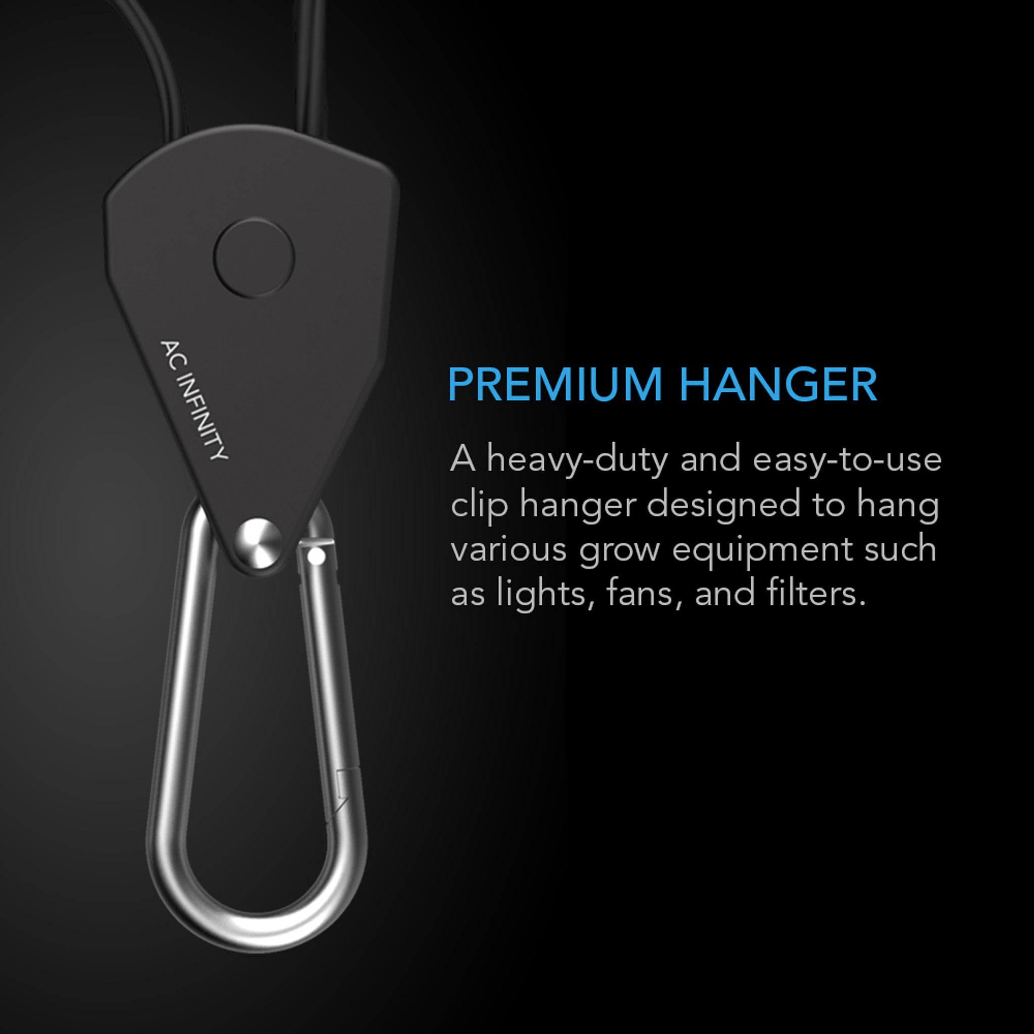 Heavy-Duty Adjustable Rope Clip Hanger, Two Pairs