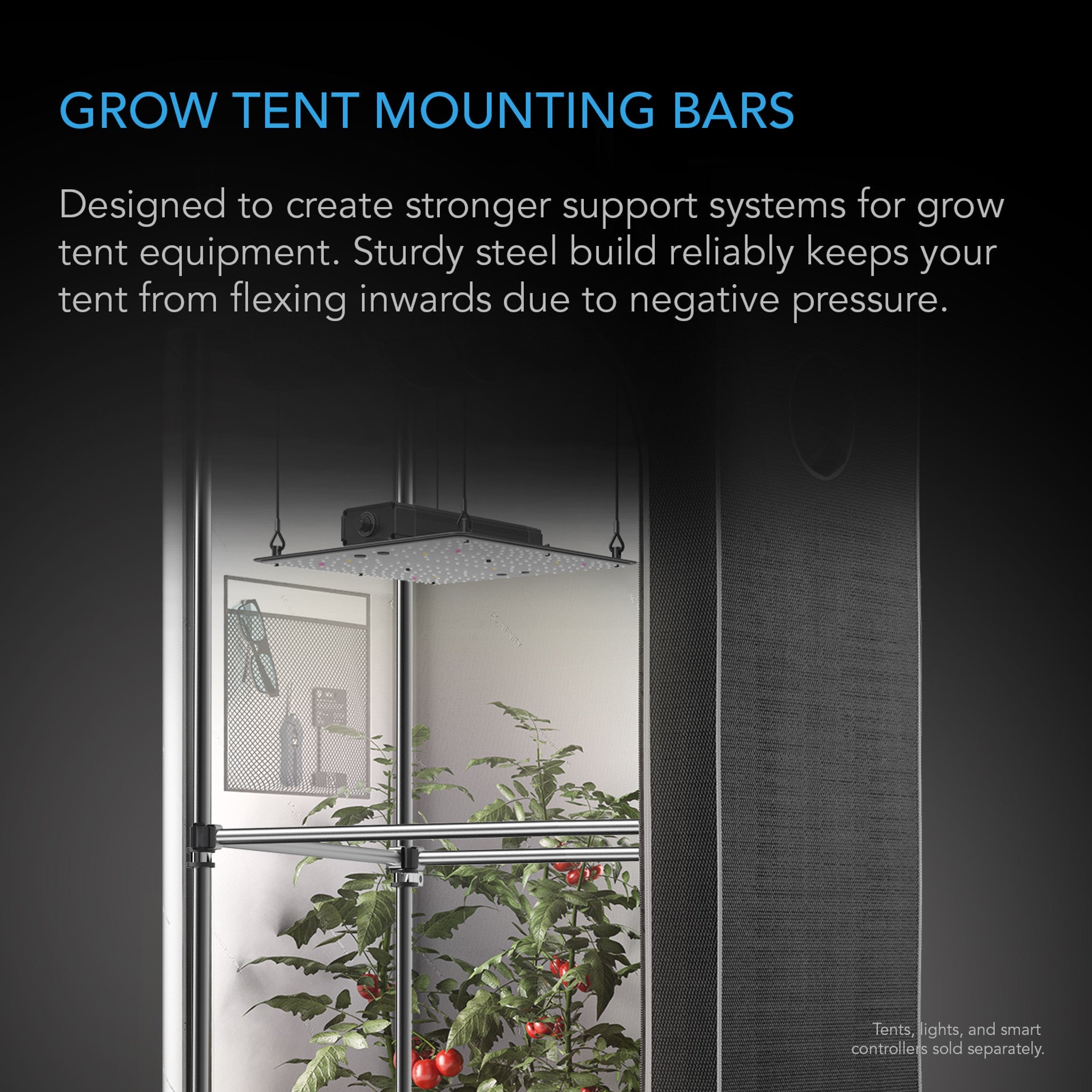 Grow Tent Mounting Bars, For Indoor Grow Spaces, 5X5'