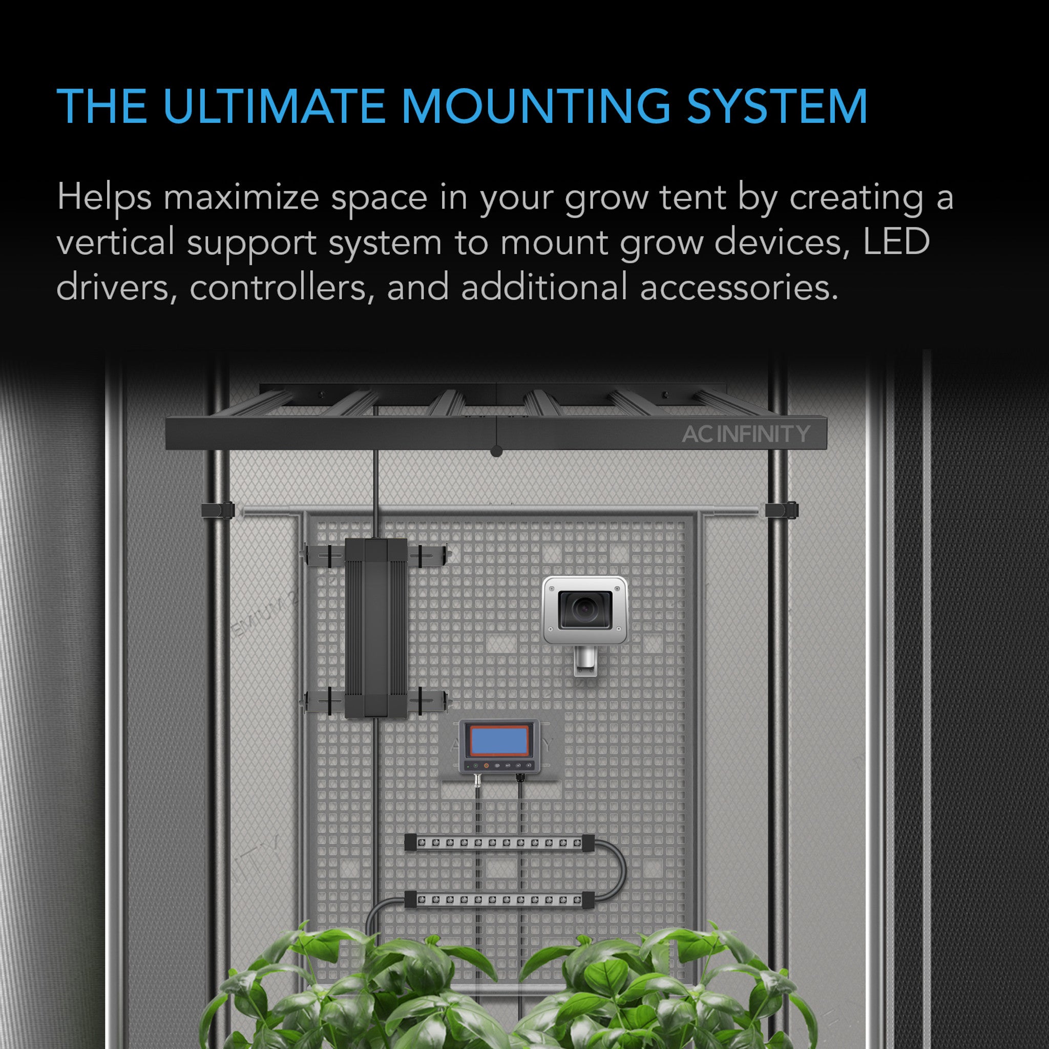 Grow Tent Gear Board, Equipment And Cable Wall Organizer