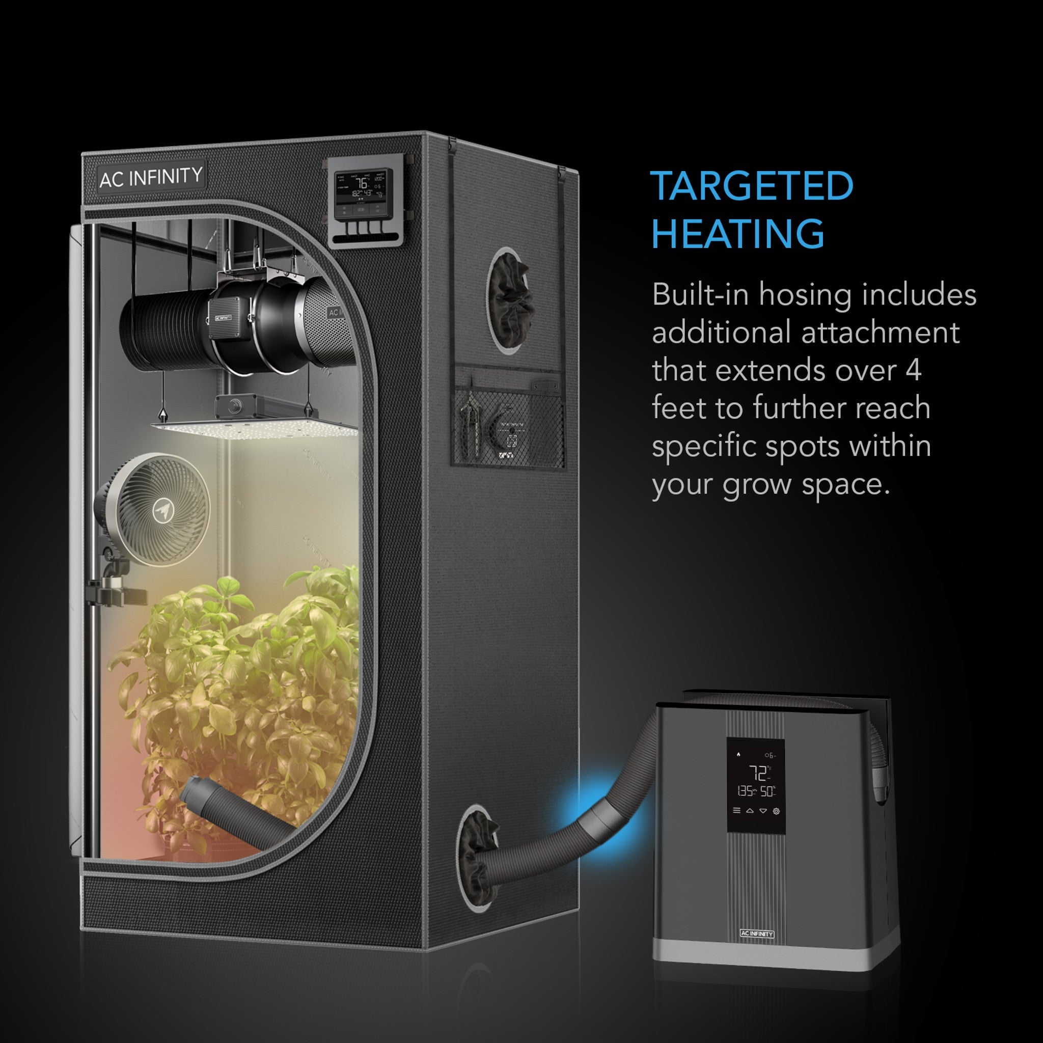 Thermoforge T3, Environmental Plant Heater, Smart Vpd Controls, True 10 Heat Levels, Tubing Extends Into Grow Tent