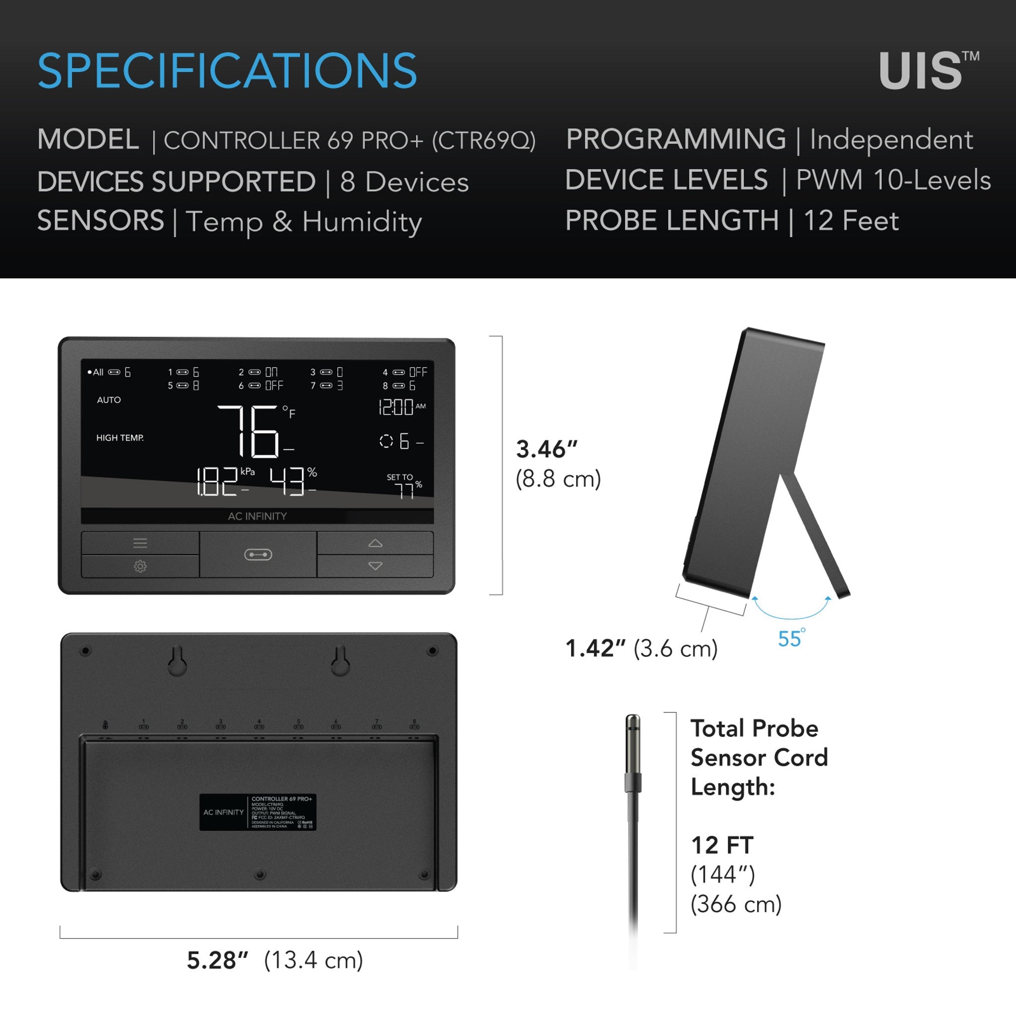 Controller 69 Pro+, Independent Programs For Eight Devices, Bluetooth + Wifi