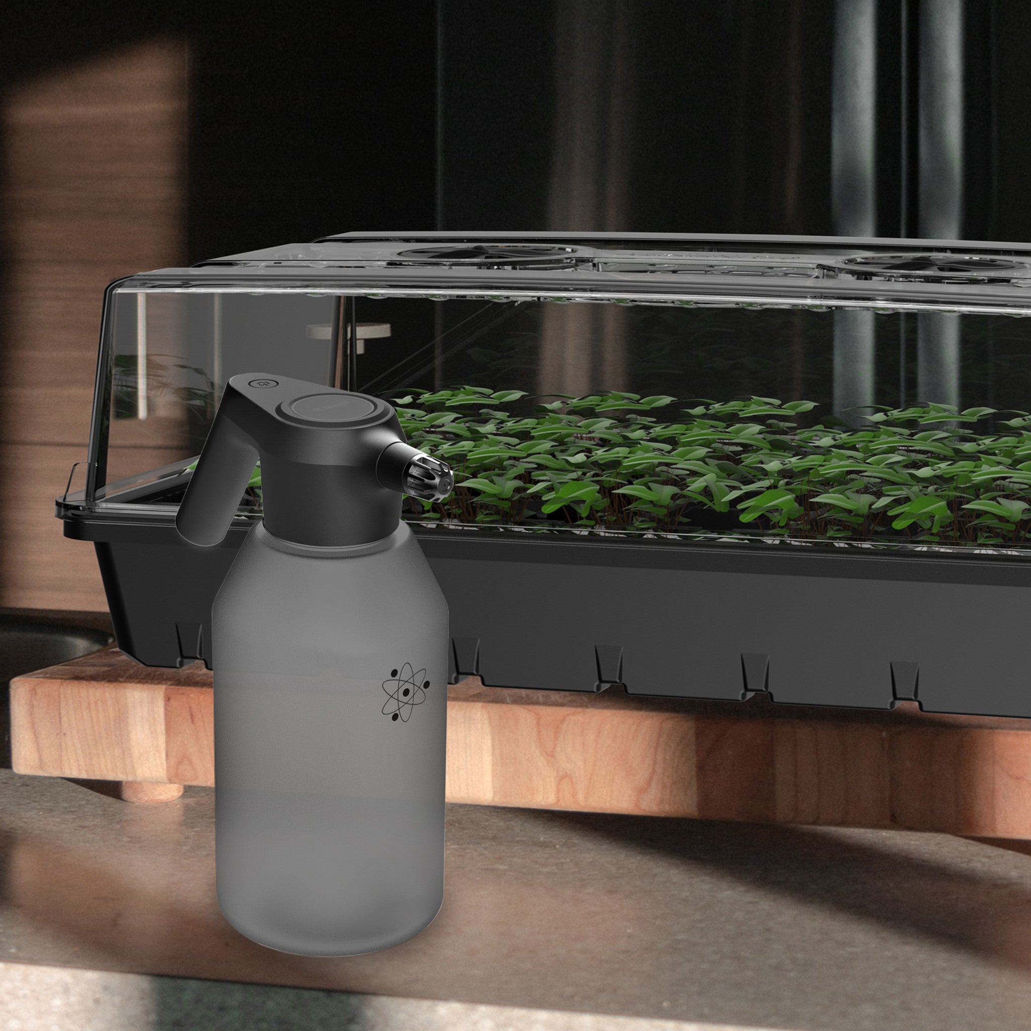 Automatic Water Sprayer, 2-Liter Electric Mister, Graphite