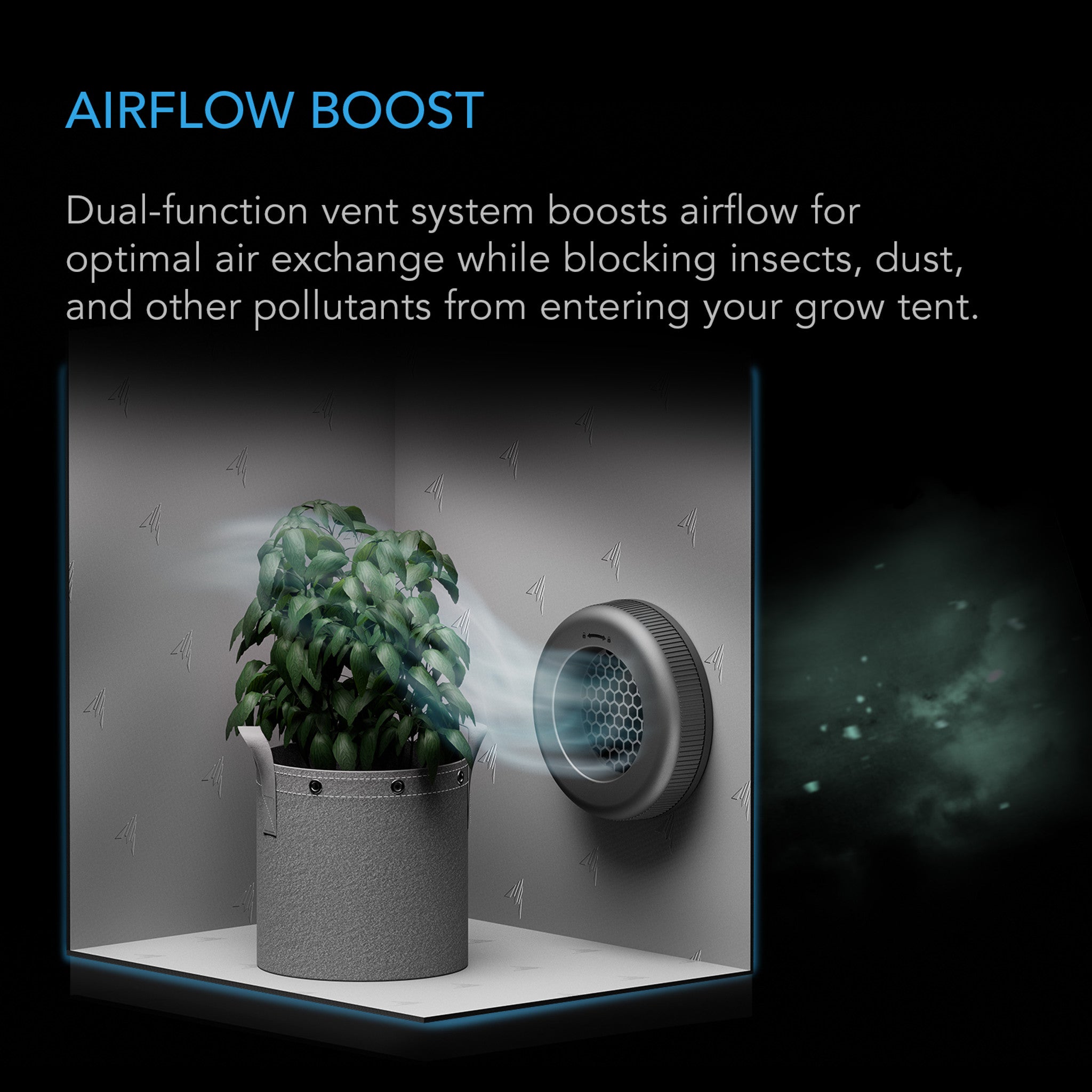 Grow Tent Duct Vent Attachment, 6-Inch 2 Pack, Light-Blocking & Dust-Resistant