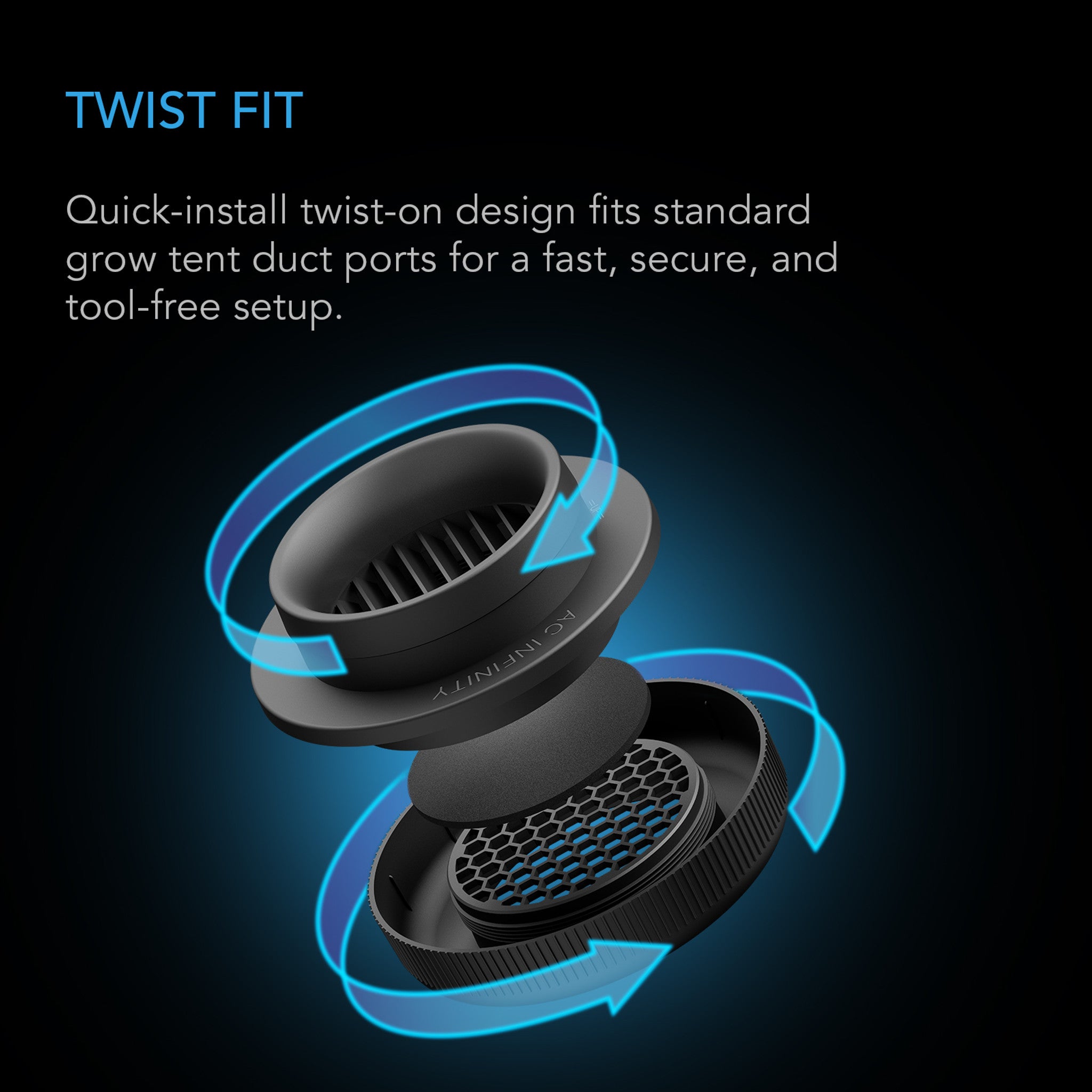 Grow Tent Duct Vent Attachment, 8-Inch 2 Pack, Light-Blocking & Dust-Resistant