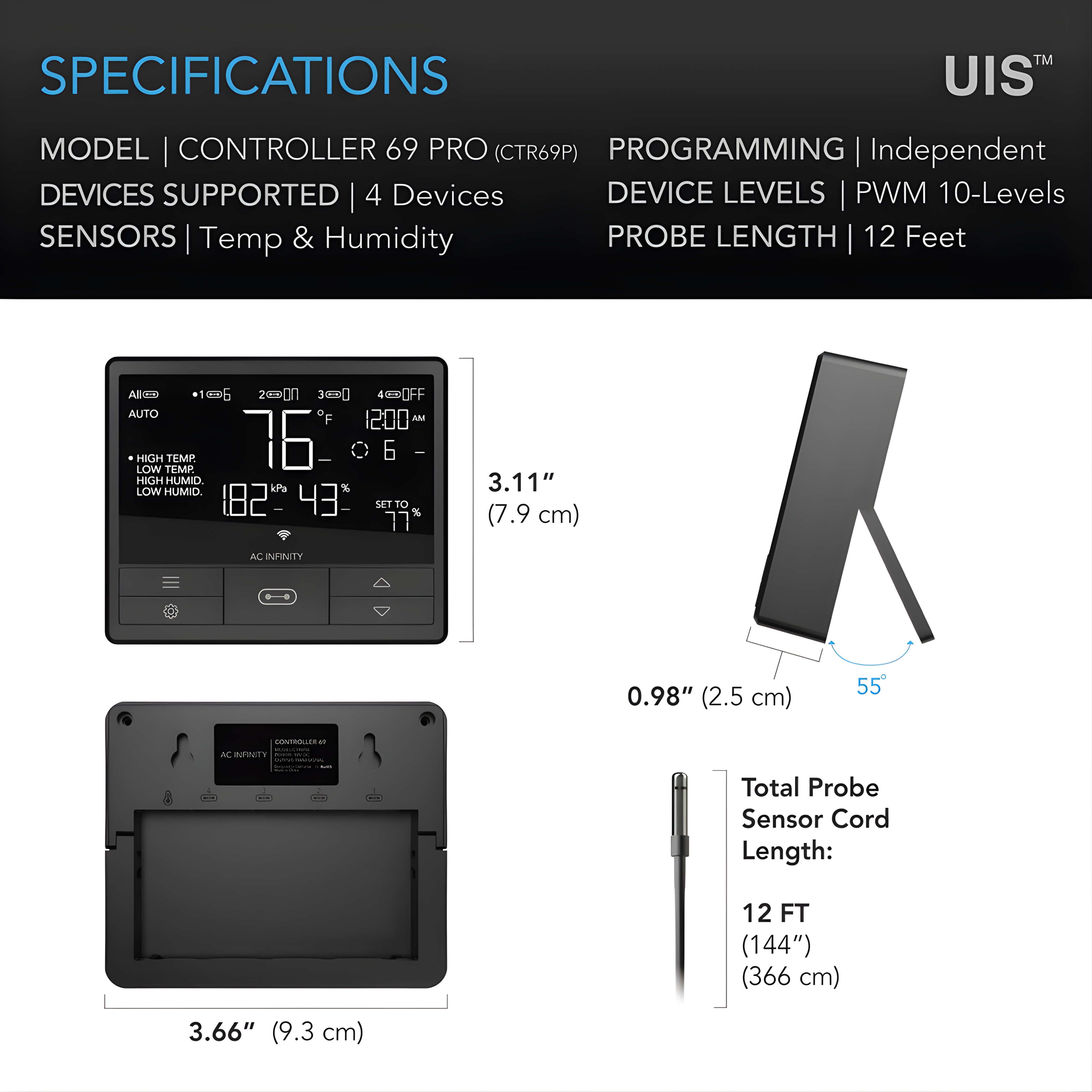 Controller 69 Pro, Independent Programs For Four Devices, Data App, Bluetooth + Wifi